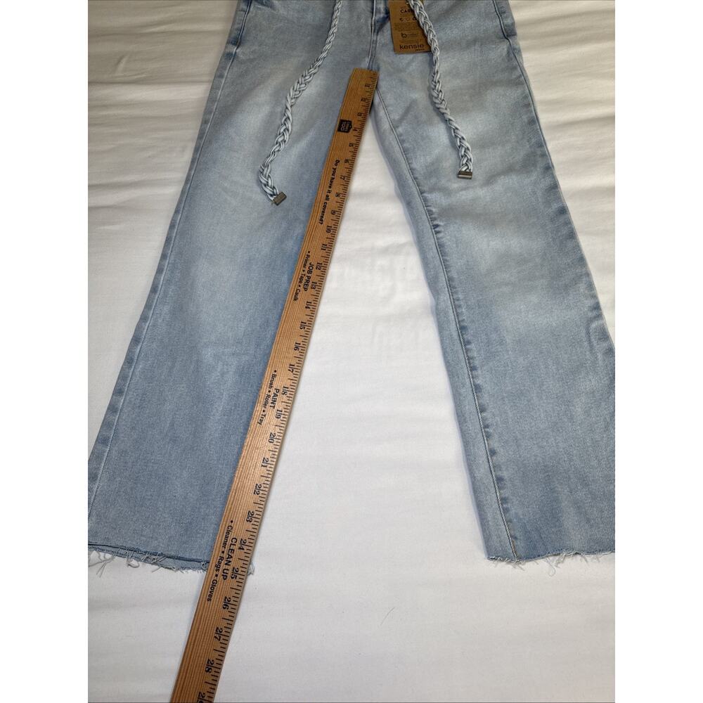 Kensie Savannah High Rise Flare Ankle Jeans Womens 2 / 26 Belted Light Wash NWT - Picture 7 of 11